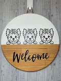 Yorkie Welcome 18" Door Hanger