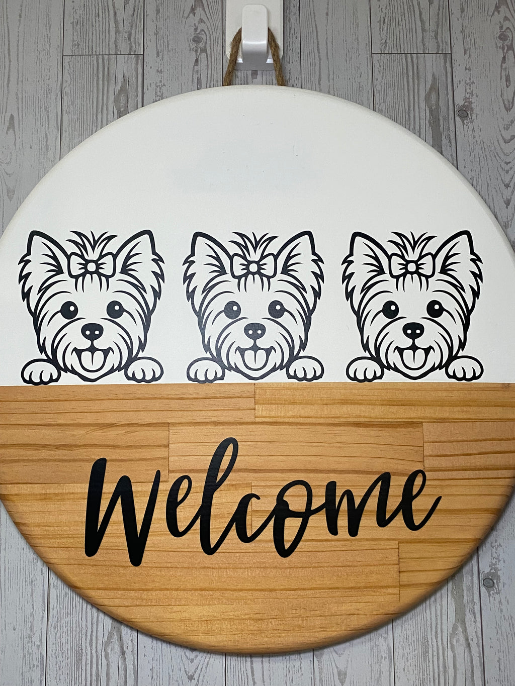Yorkie Welcome 18" Door Hanger
