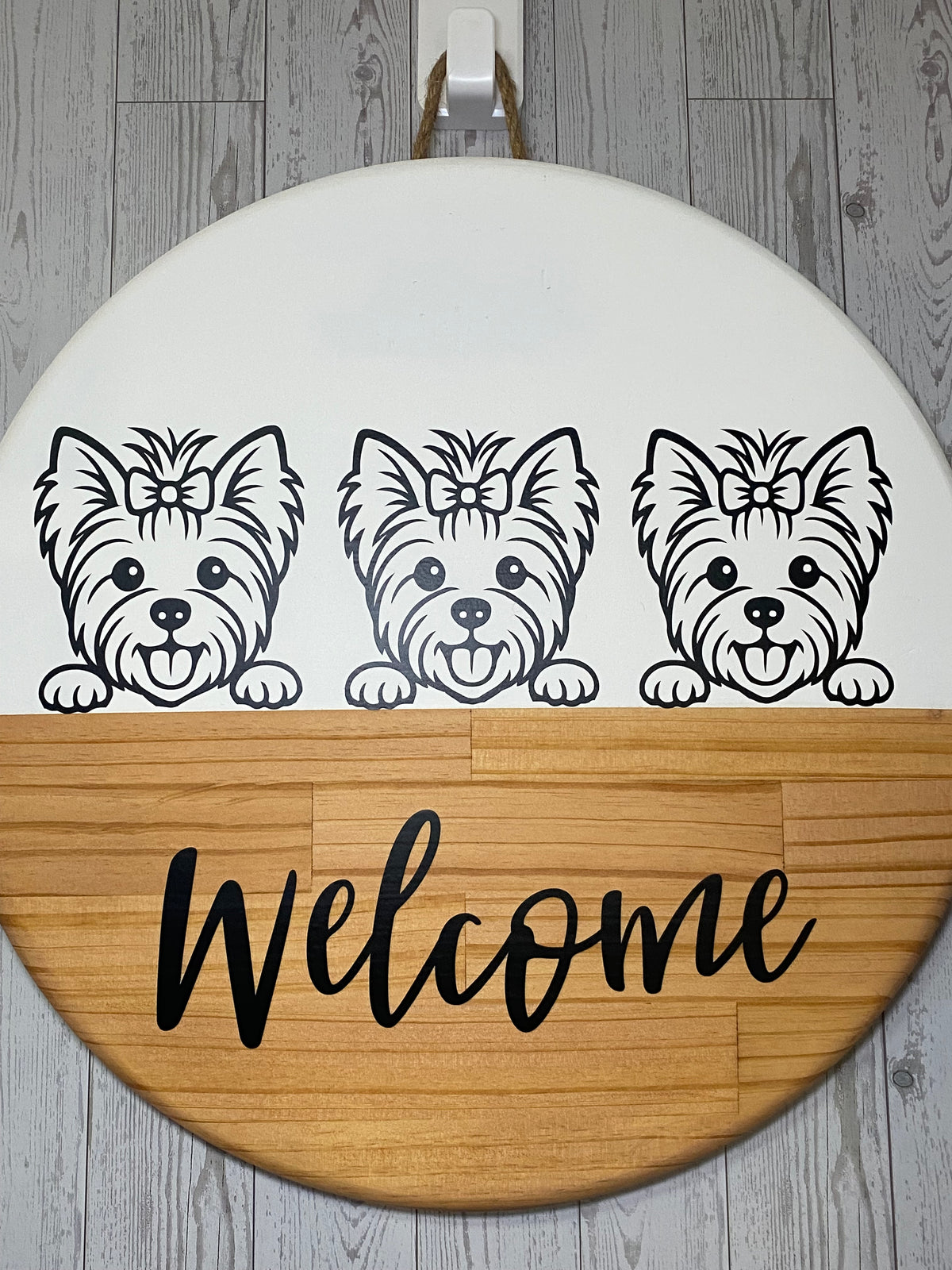 Yorkie Welcome 18" Door Hanger
