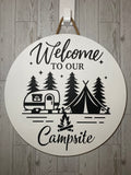 15" Door Hanger - Welcome to our Campsite