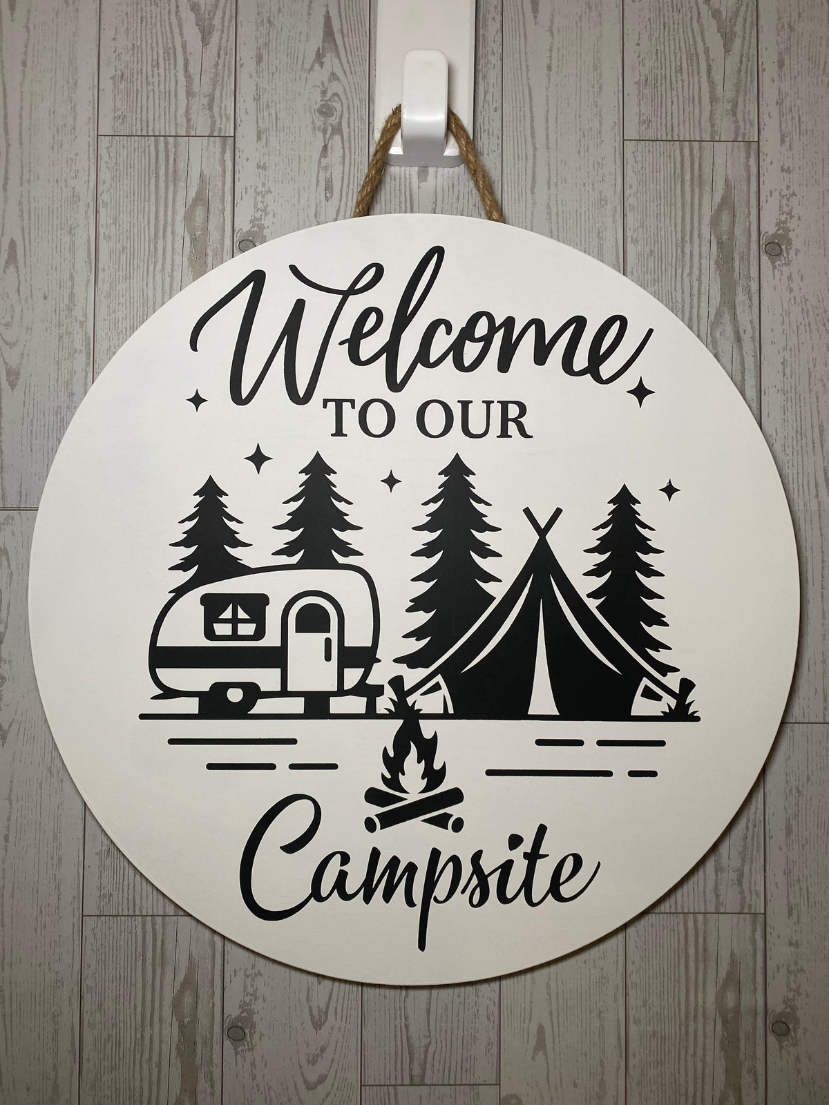 15" Door Hanger - Welcome to our Campsite